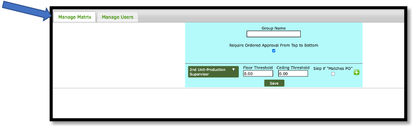 Admin | Invoice Approval: Matrix Setup